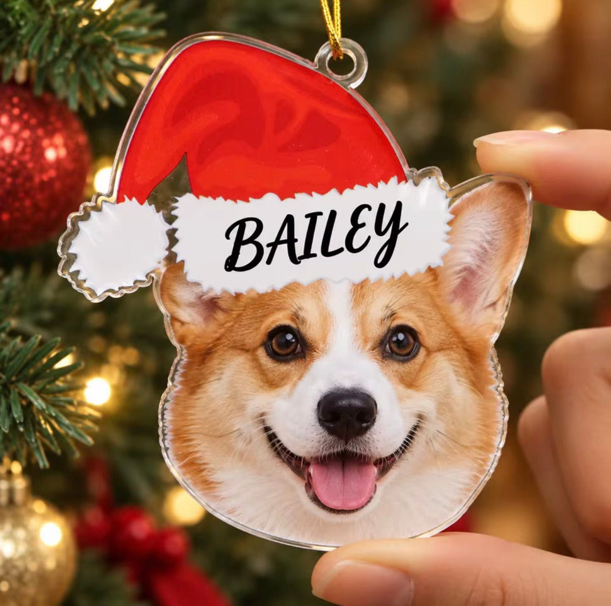 Custom Pet Photo Christmas Ornament - Always Whiskered