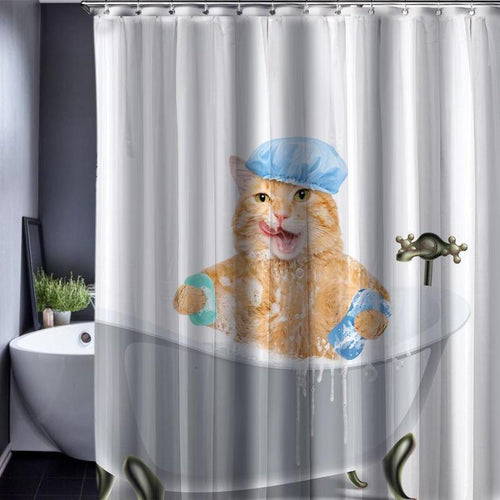 Bathing Meow Shower Curtain - Always Whiskered
