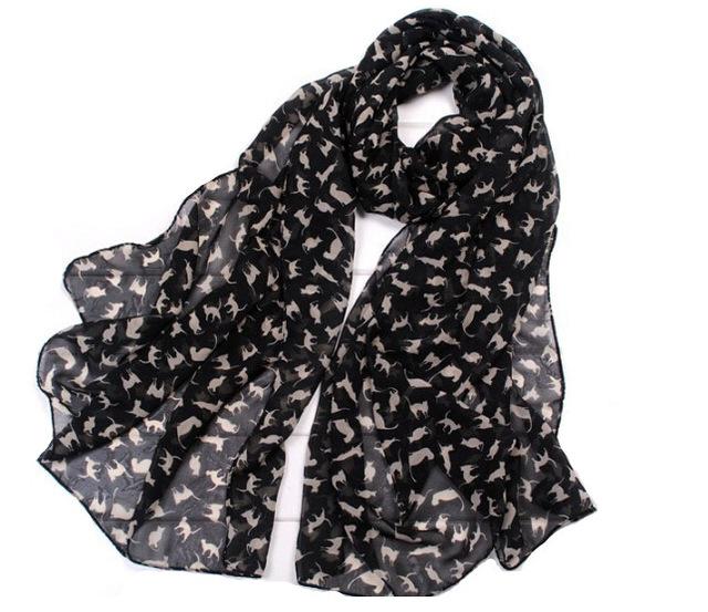 Cat-tastic Women's Chiffon Scarf - Always Whiskered
