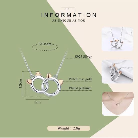 Duo Kitty Necklace - Always Whiskered