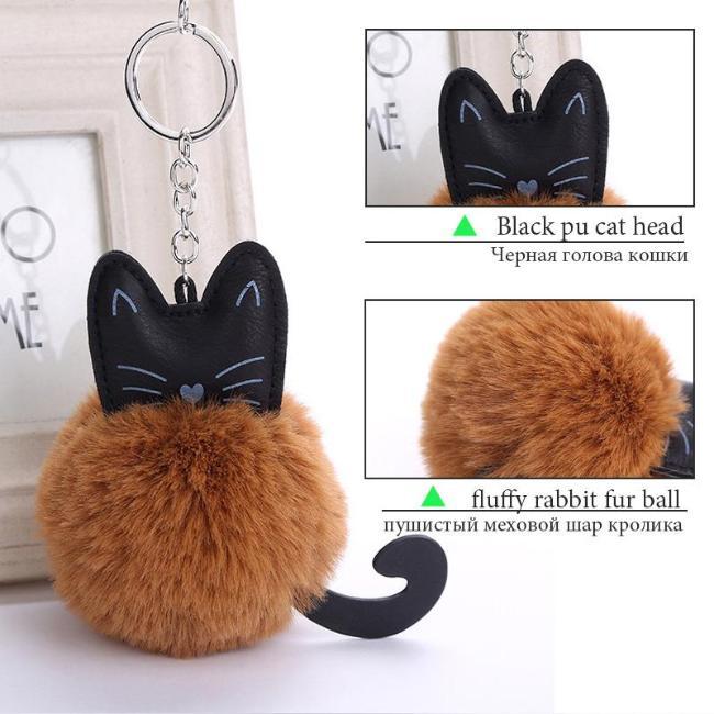 Fluffy Cat Key Ring - Always Whiskered