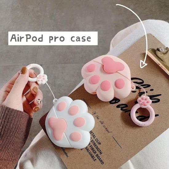 Cat paw airpods case