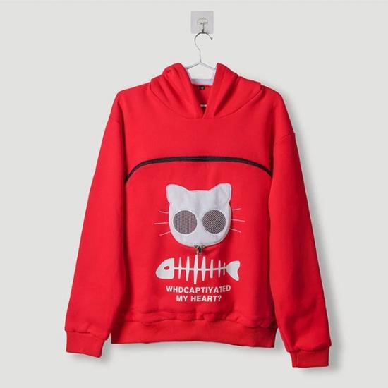 Cat Lover Hoodie With Kangaroo Pocket Soft Fleece Pullover With