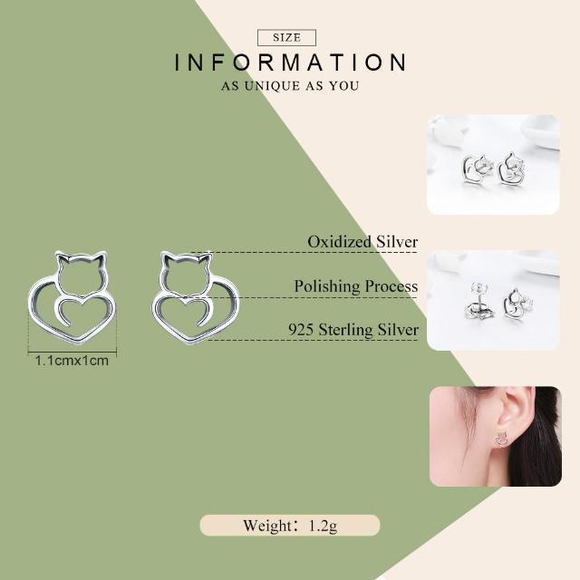 Kitty Silver Earrings - Always Whiskered