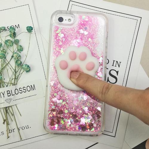 Squishy Cat Phone Cases with Glitters for Iphone 5, 6, 7, 8, X Squishy Cat Phone Cases with Glitters for Iphone 5, 6, 7, 8, X