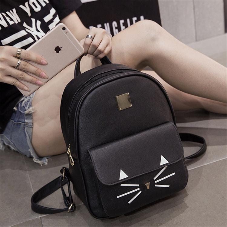 Cute Whiskered Cat Mini Backpack