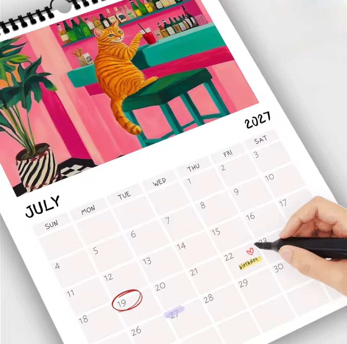 2027 Cosy Cat Illustration Calendar - Always Whiskered