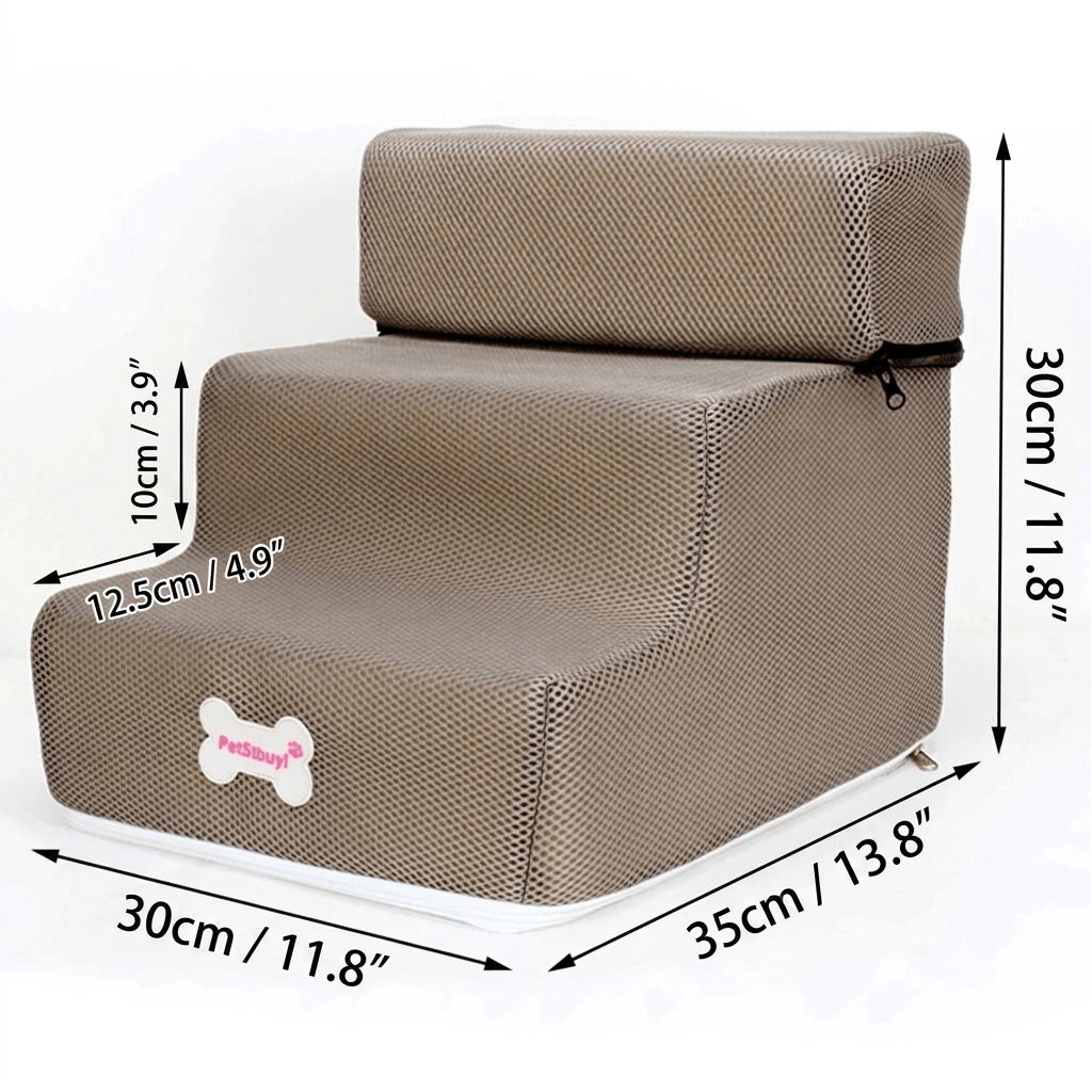 3-Step Padded Pet Stairs - Always Whiskered
