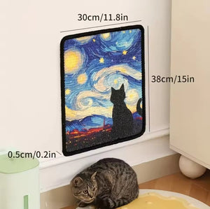 colorful oil-painting style cat scratch pads
