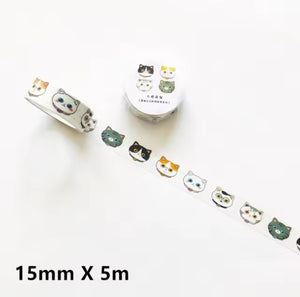 Cat Washi Adhesive Tape (pack of 2)