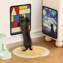 colorful oil-painting style cat scratch pads