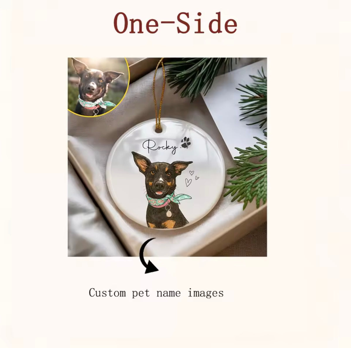 Forever Loved Custom Pet Watercolor Ornament