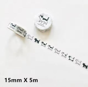 Cat Washi Adhesive Tape (pack of 2)