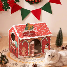 Meowy Catmas cat house + scratcher