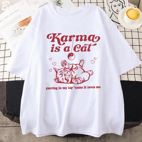 Karma is a cat tee - Always Whiskered