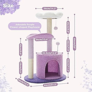 Purple flower cat tower - Always Whiskered 