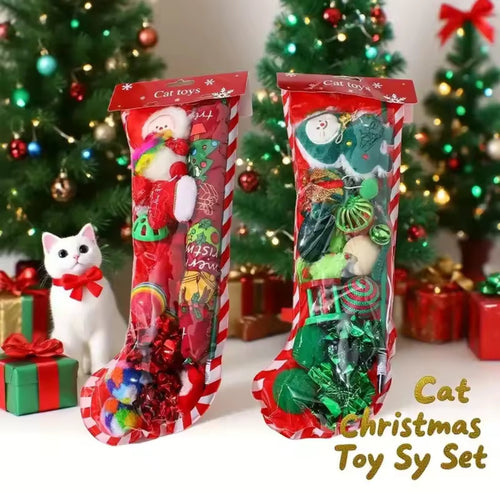 Cat Christmas Stocking with 15 toys - Always Whiskered