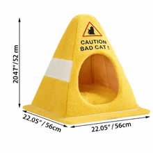 Caution Bad Cat Cone Bed - Always Whiskered