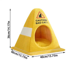 Caution Bad Cat Cone Bed - Always Whiskered