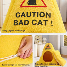 Caution Bad Cat Cone Bed - Always Whiskered