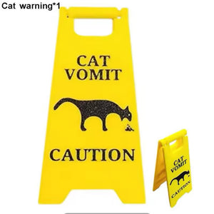 Caution! Cat Vomit Sign - Always Whiskered