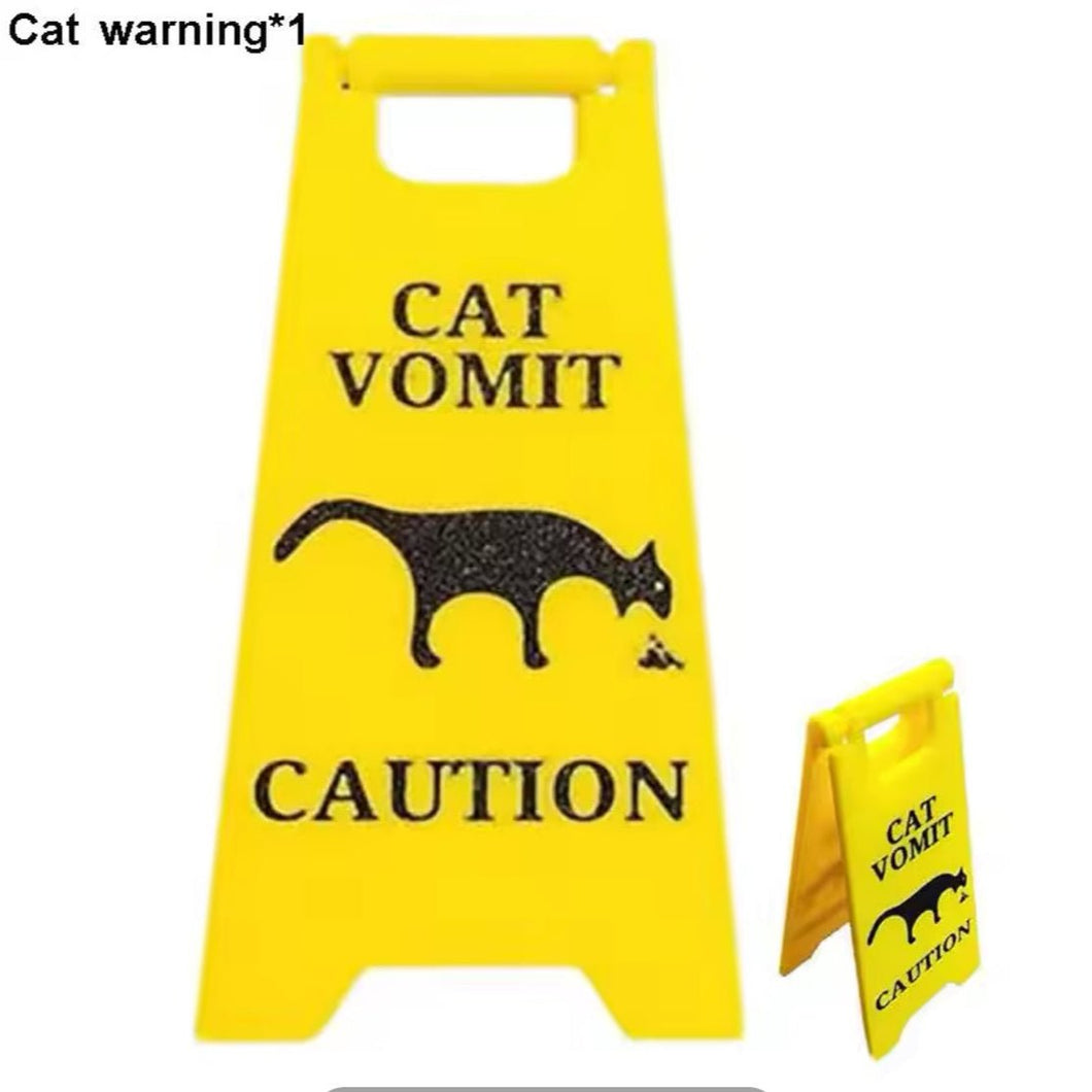 Caution! Cat Vomit Sign - Always Whiskered