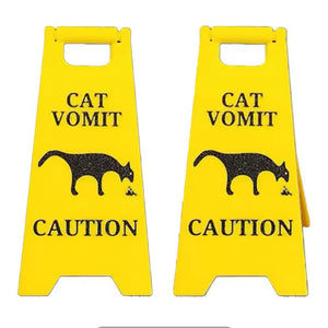 Caution! Cat Vomit Sign - Always Whiskered