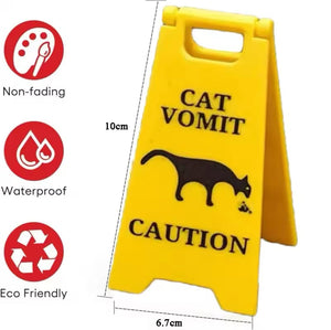Caution! Cat Vomit Sign - Always Whiskered