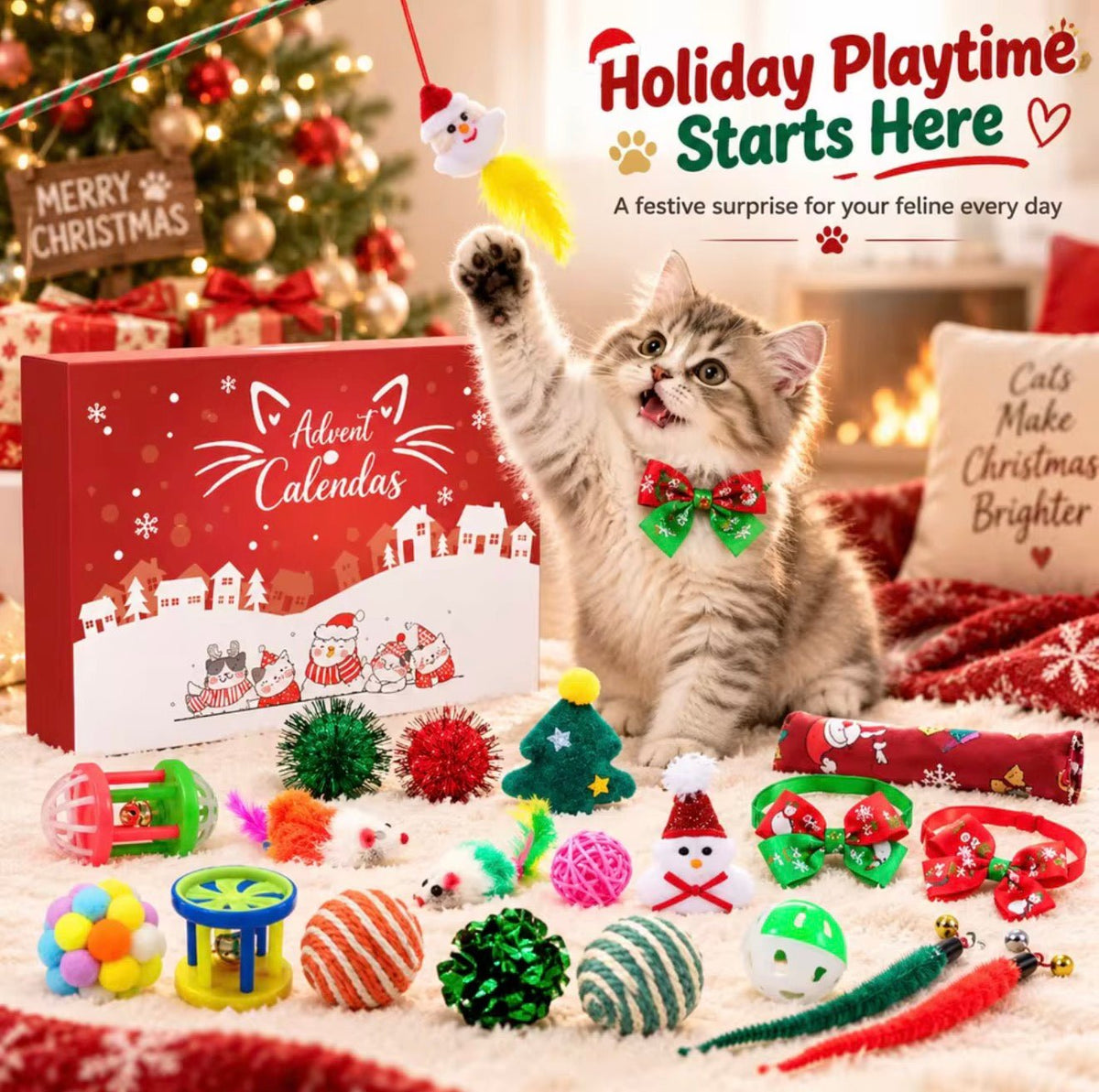Christmas Cat Toy Advent Calendar - Always Whiskered