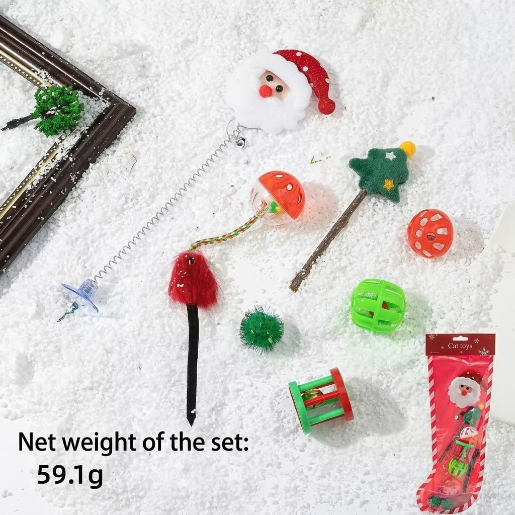 Christmas Cat Toy Stocking Set - Always Whiskered