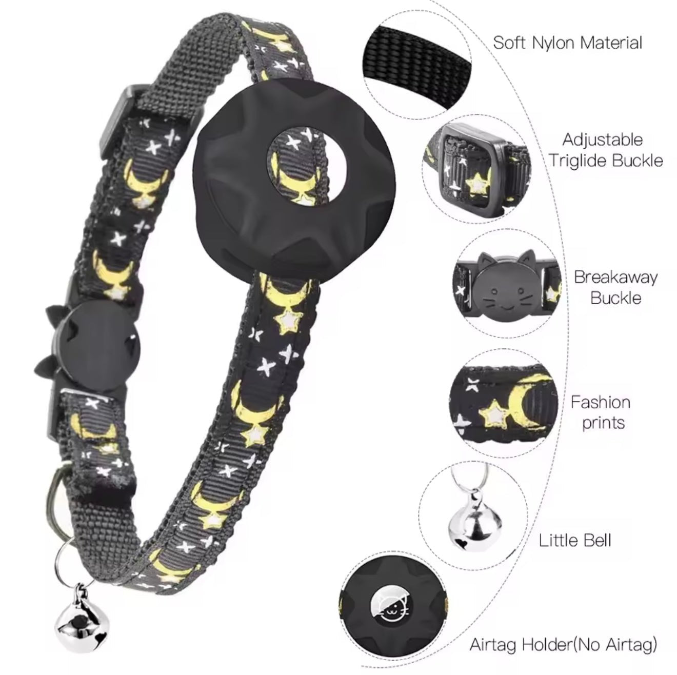 Cosmic AirTag Cat Collar - Always Whiskered