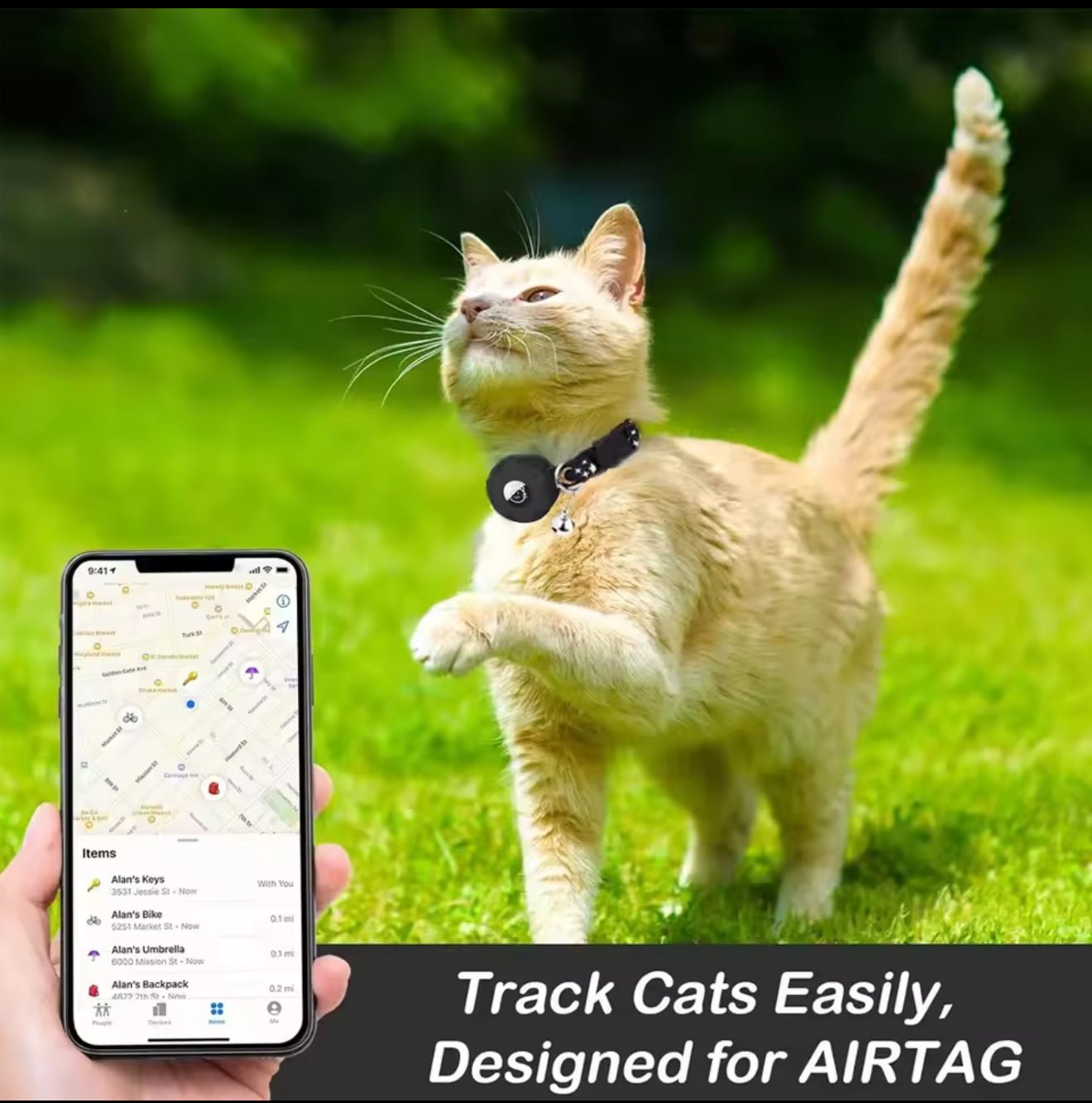Cosmic AirTag Cat Collar - Always Whiskered