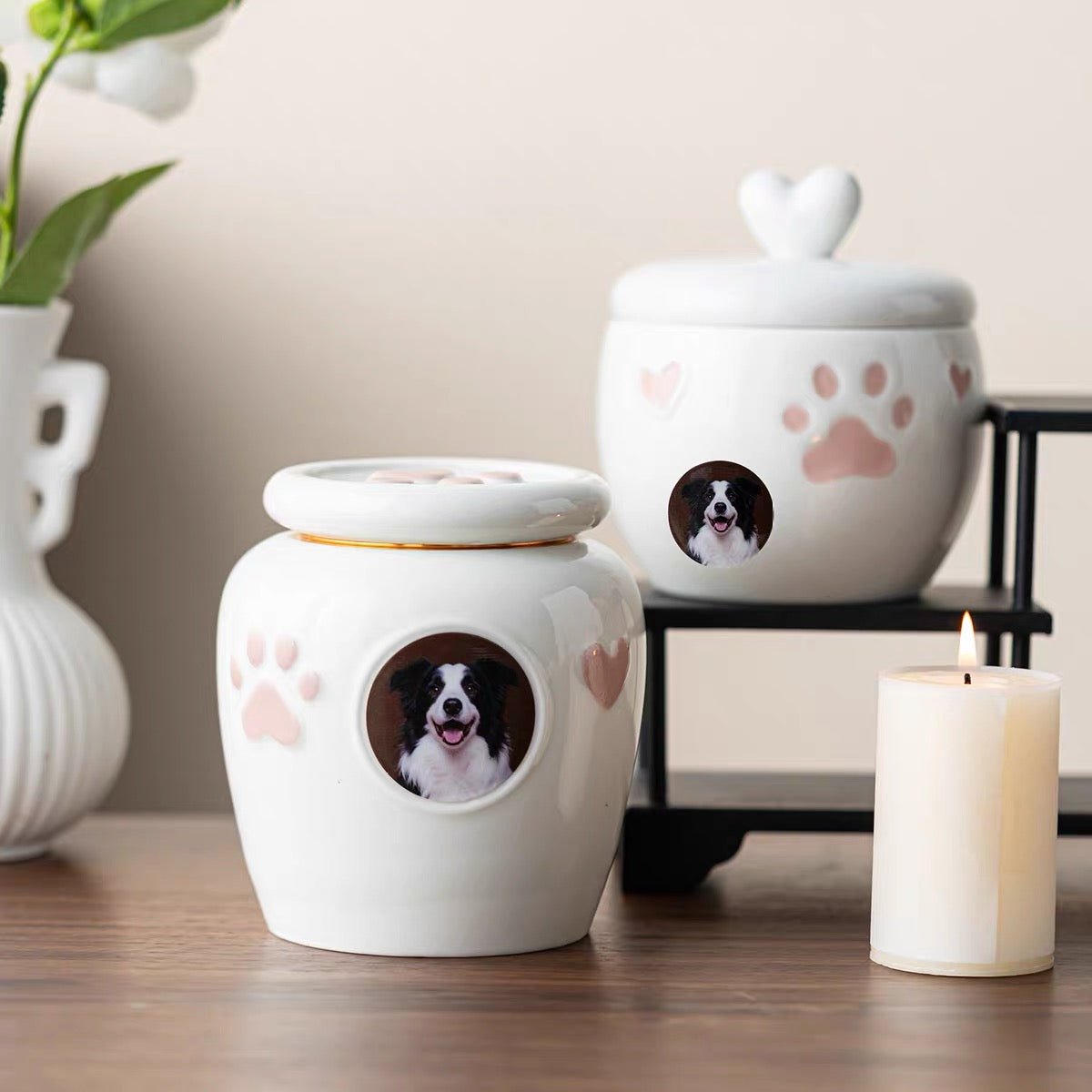 Forever in My Heart Custom Photo Pet Urn - Always Whiskered