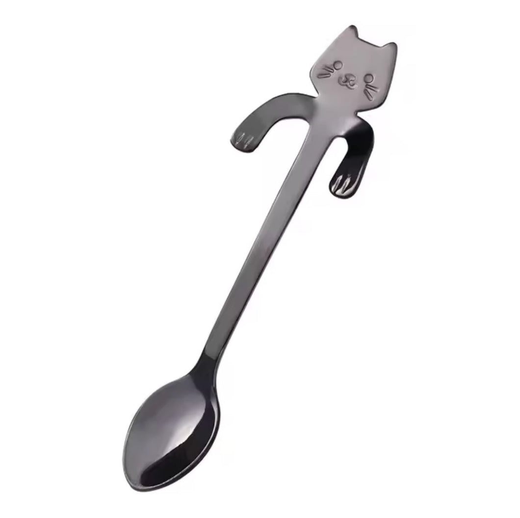 Kitty Stainless Steel Dessert Spoon - Always Whiskered