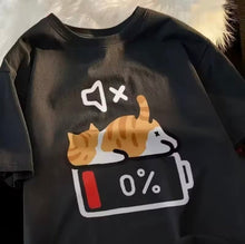 Low Battery Cat Tee - Always Whiskered