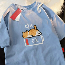 Low Battery Cat Tee - Always Whiskered