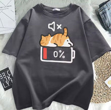 Low Battery Cat Tee - Always Whiskered