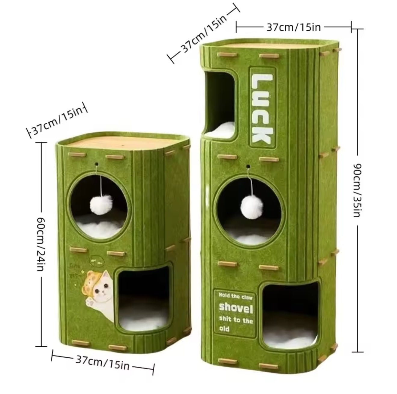 MeowFort Felt Cat Tower - Always Whiskered