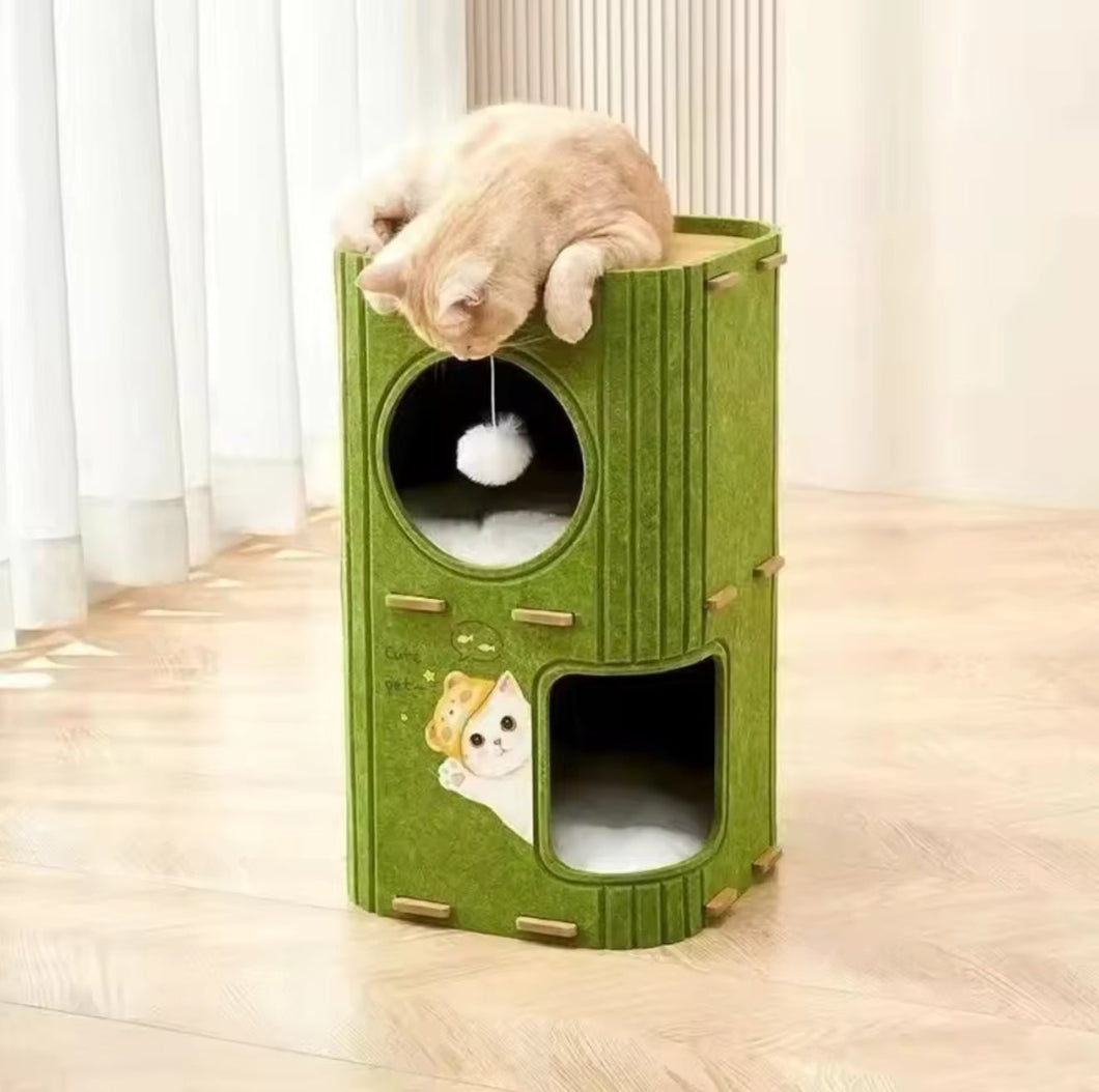 MeowFort Felt Tower - Always Whiskered
