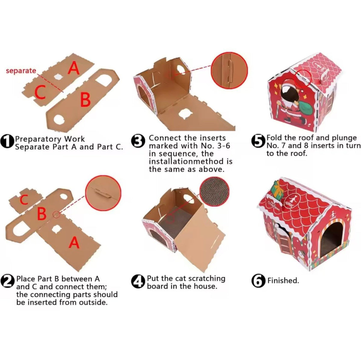 Meowy Catmas cat house + scratcher - Always Whiskered