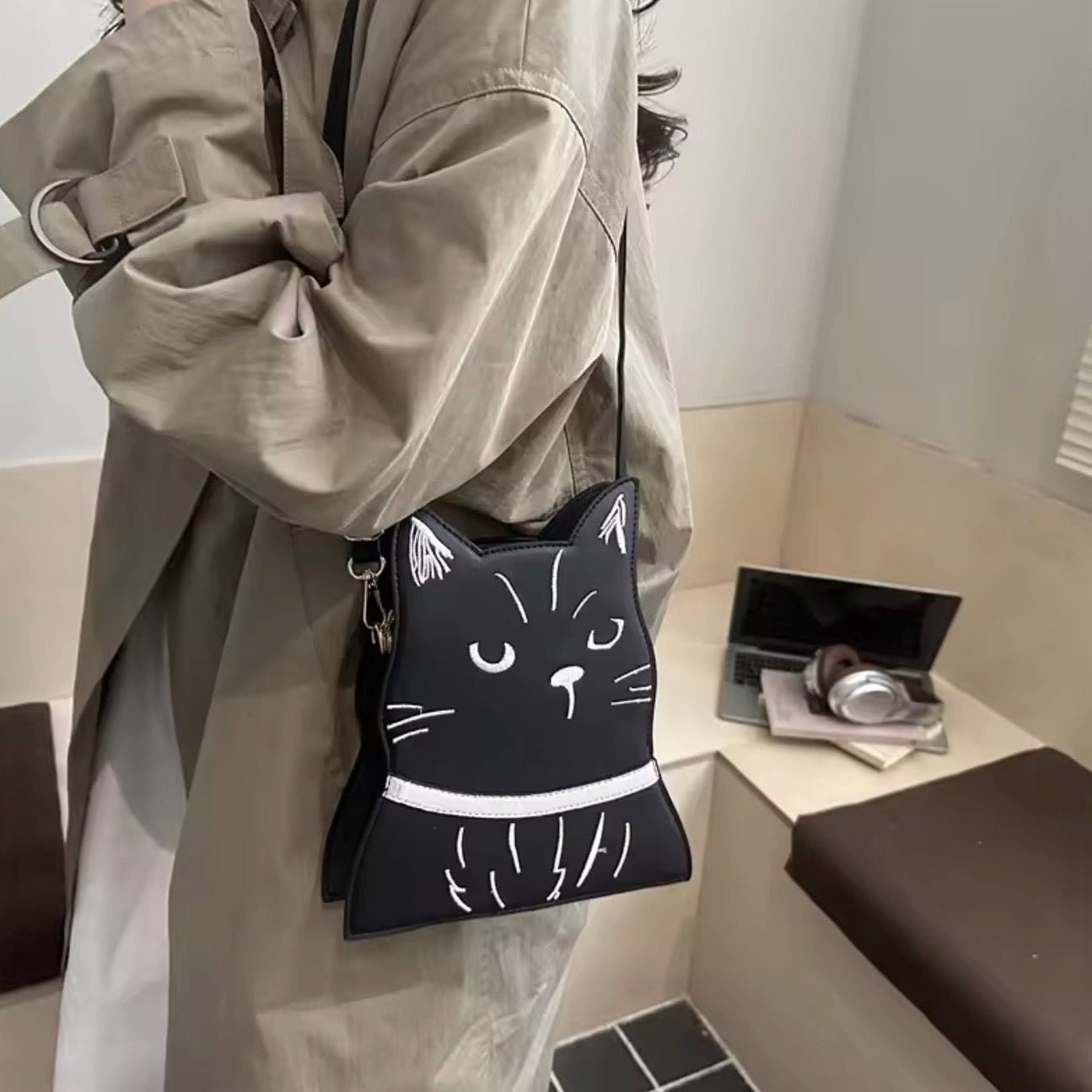 Midnight Cat Whiskers Crossbody Bag - Always Whiskered