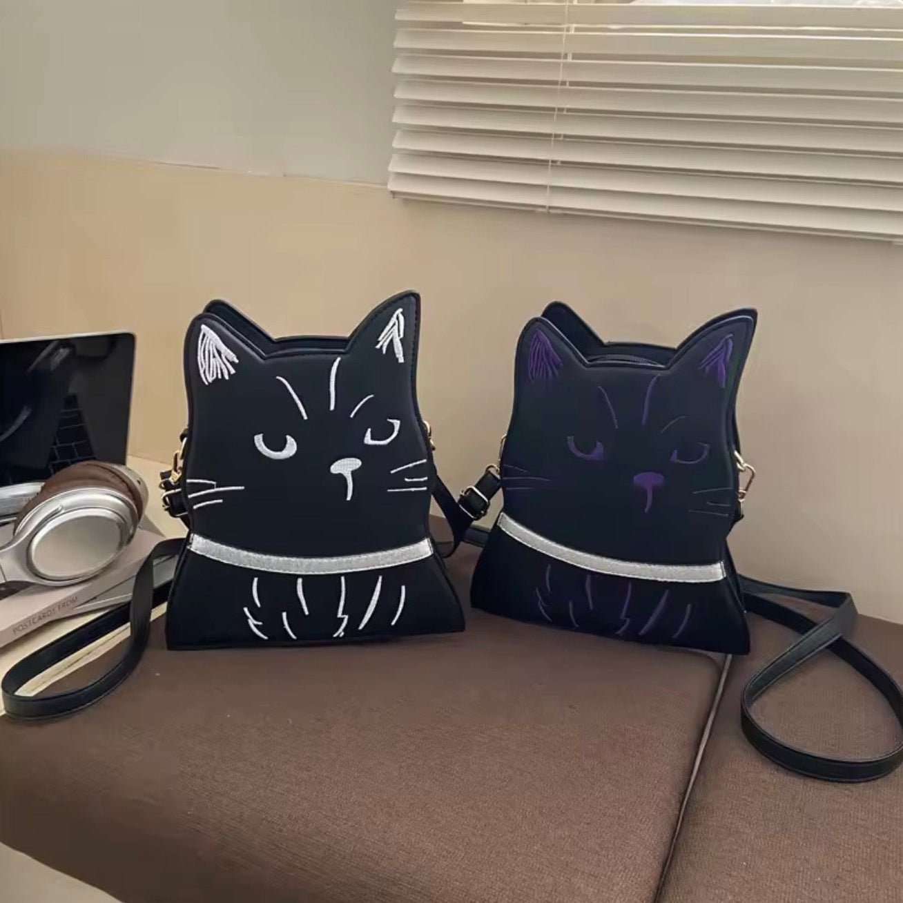 Midnight Cat Whiskers Crossbody Bag - Always Whiskered