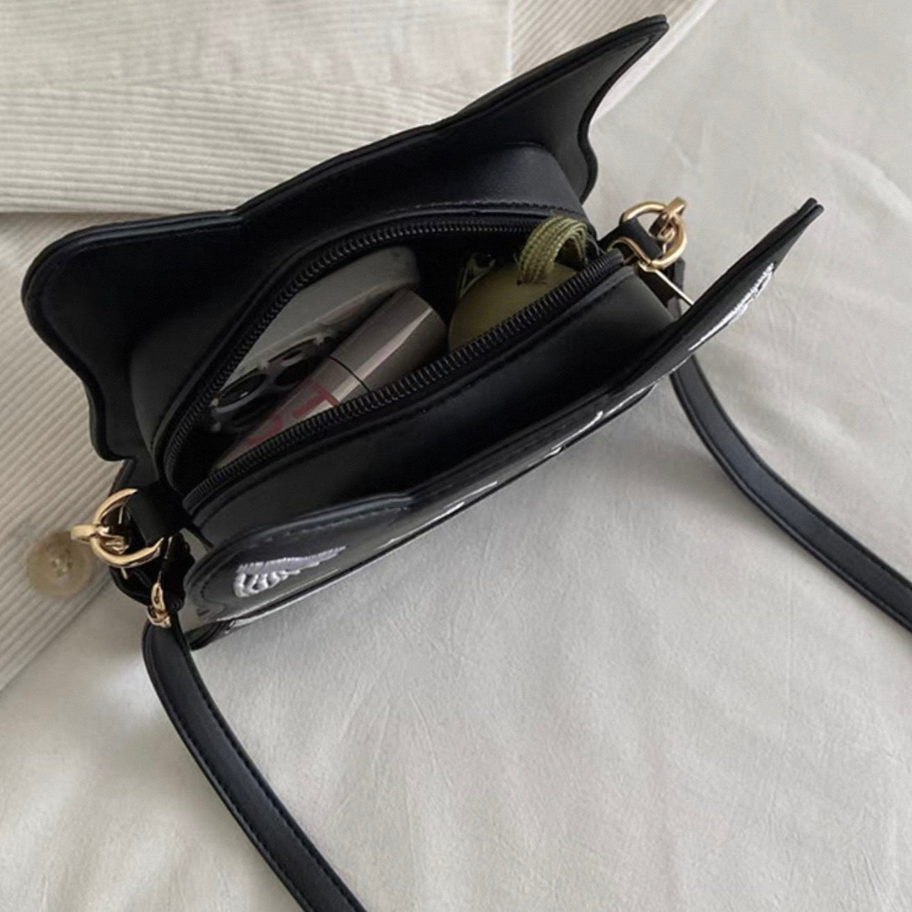 Midnight Cat Whiskers Crossbody Bag - Always Whiskered