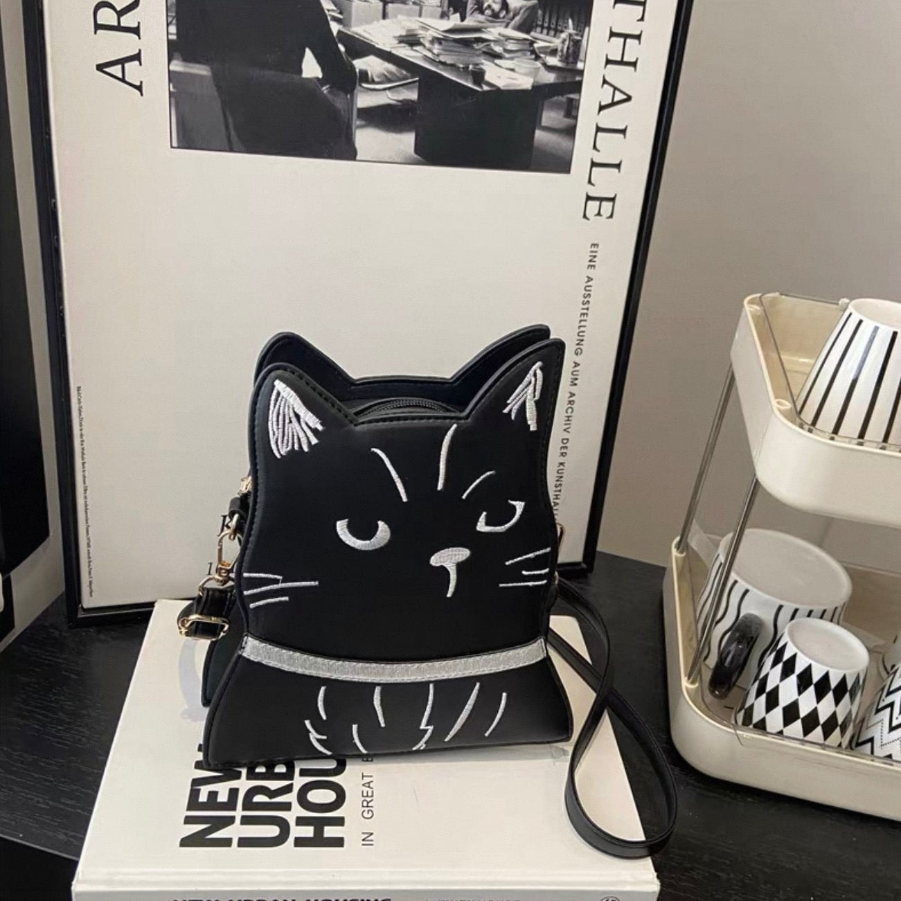 Midnight Cat Whiskers Crossbody Bag - Always Whiskered