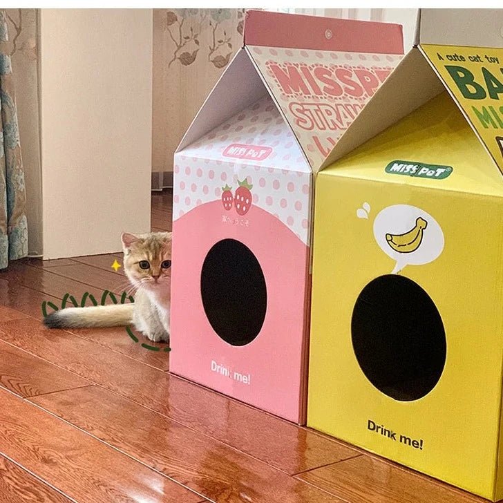Milk Carton Scratcher Bed - Always Whiskered