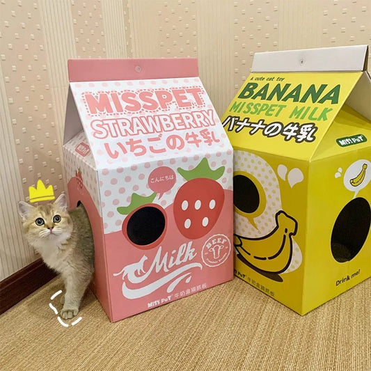 Milk Carton Scratcher Bed - Always Whiskered
