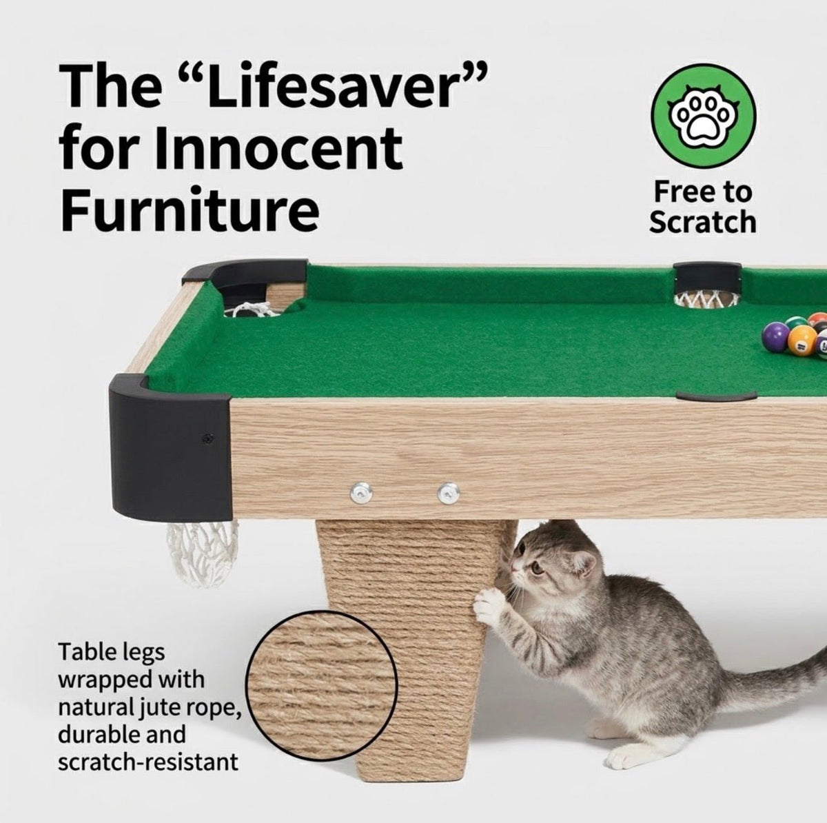Mini Pool Table Cat Toy – Billiards Game for Cats - Always Whiskered