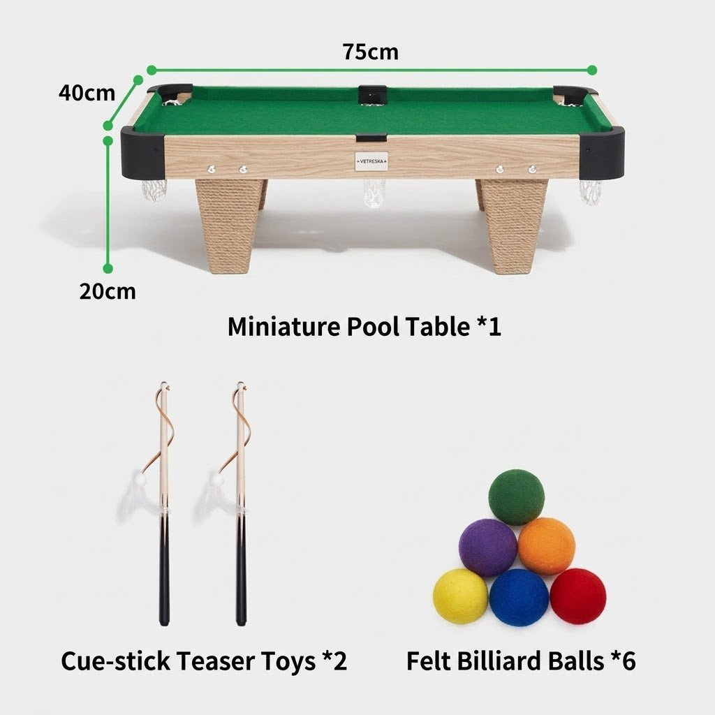 Mini Pool Table Cat Toy – Billiards Game for Cats - Always Whiskered