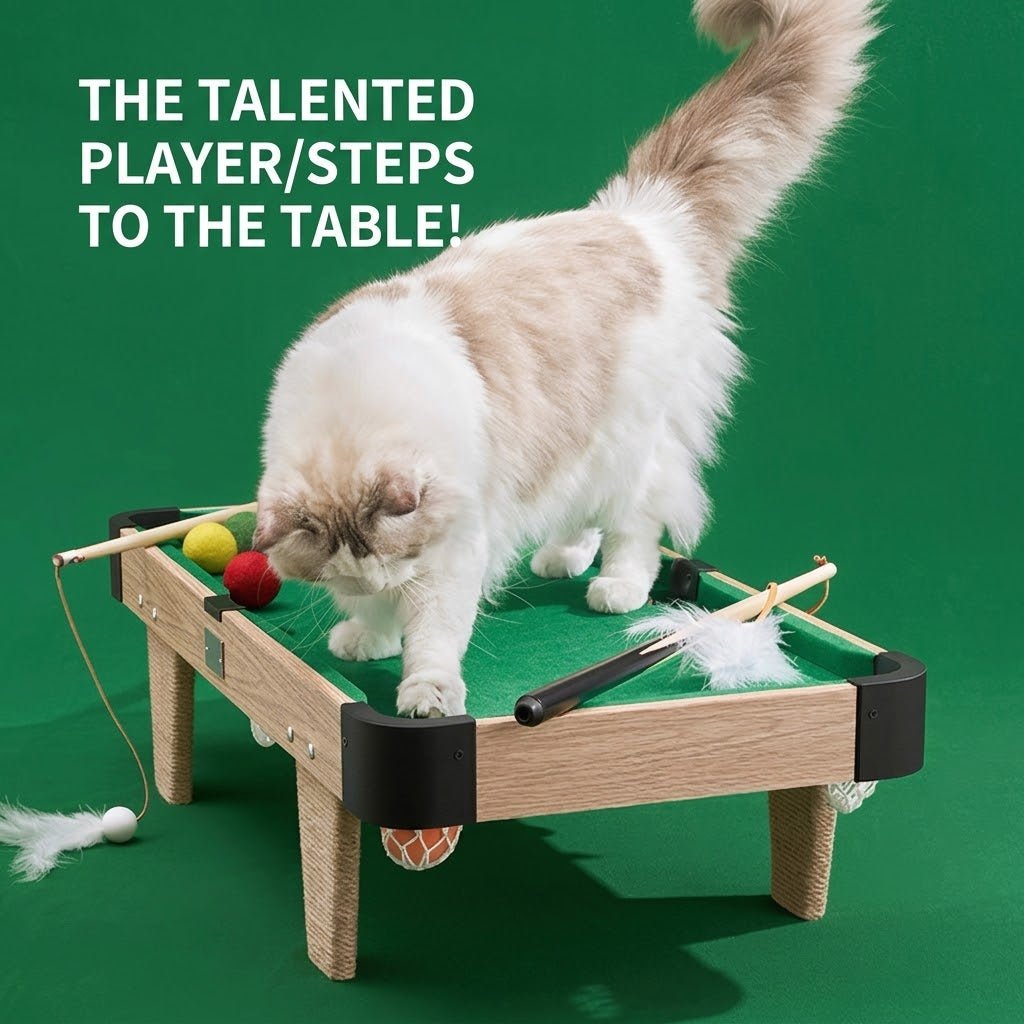 Mini Pool Table Cat Toy – Billiards Game for Cats - Always Whiskered