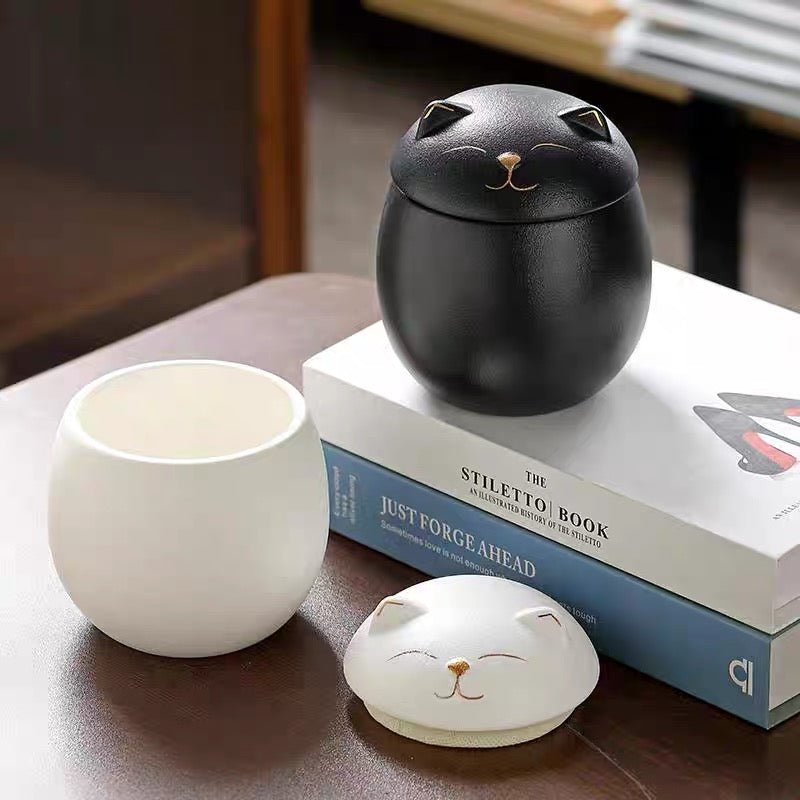 Minimalist Cat Memorial Urn - Always Whiskered